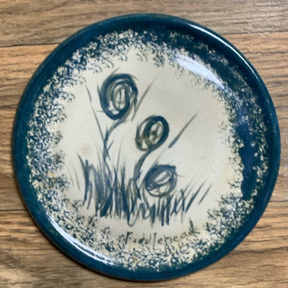 Fiddlehead pottery plate.